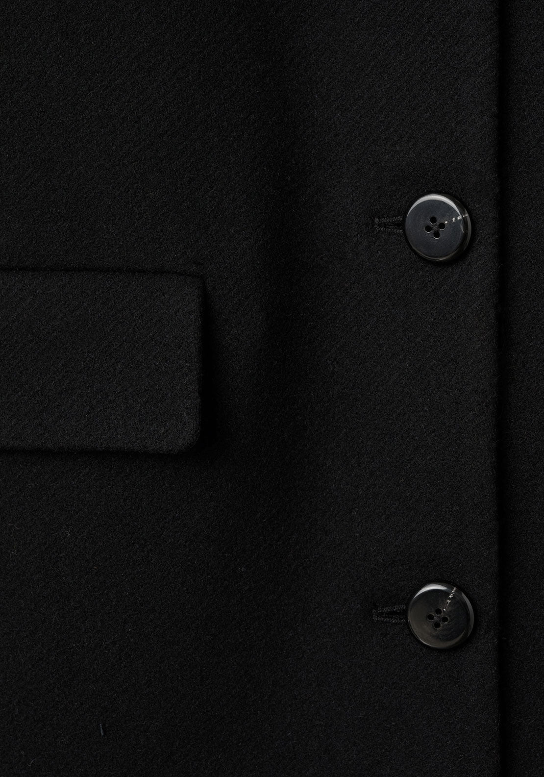 Wool Coat With Fur Collar - Black