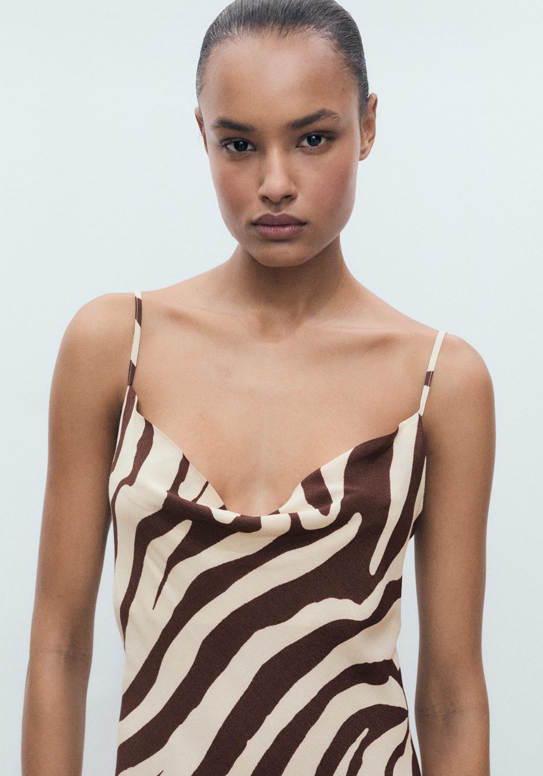 Mango AnimalPrint Dress With Draped Neckline - Brown 3 Shaws Department Stores