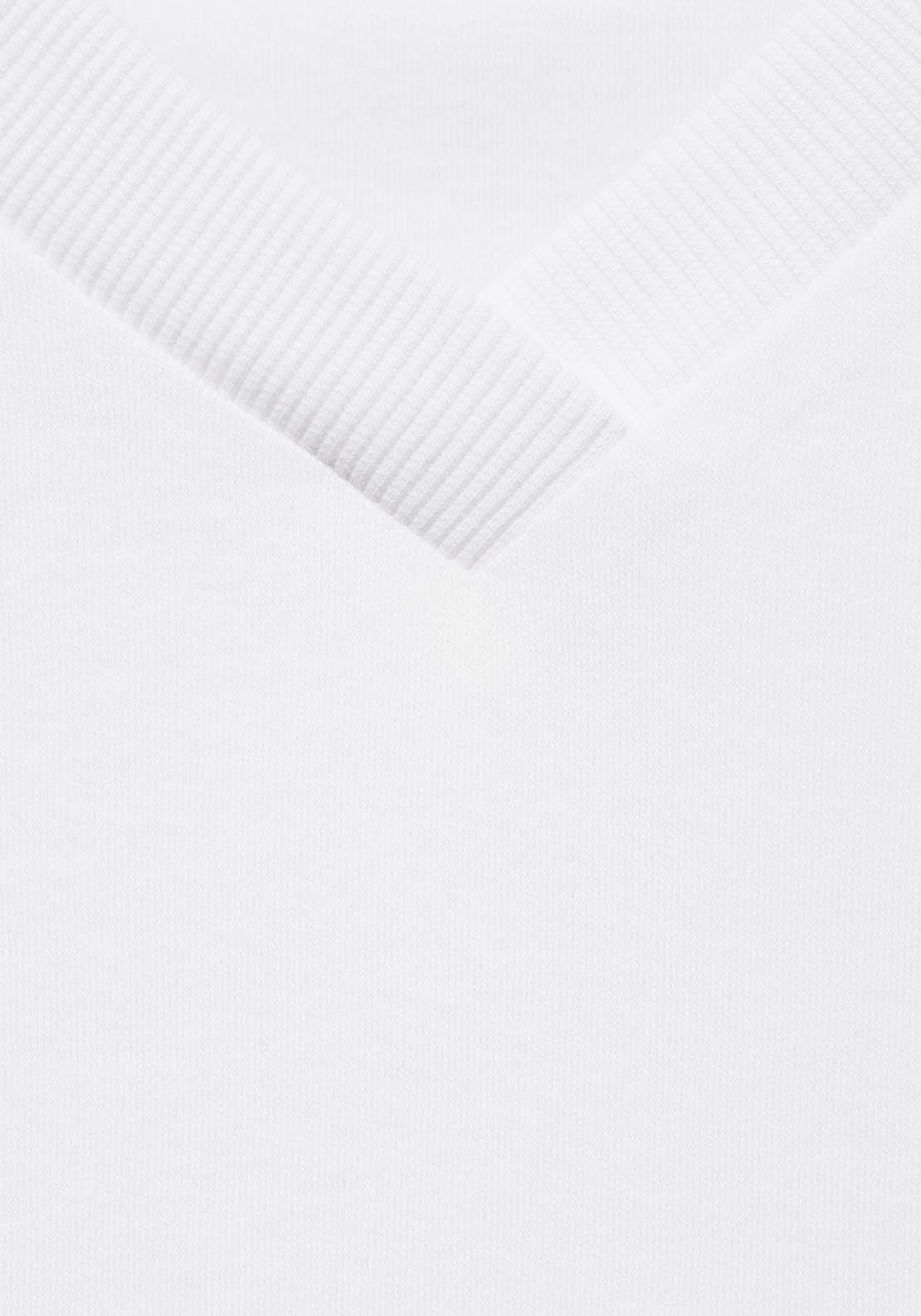 Mango Short Sleeve V Neck T-Shirt - White 5 Shaws Department Stores