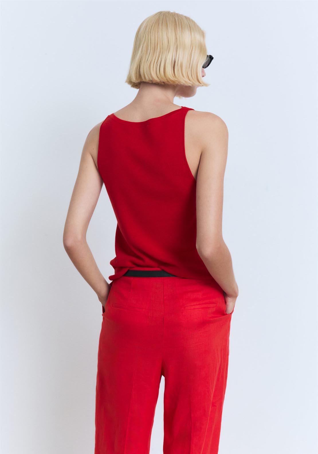 Mango Fine Knit Top - Red 2 Shaws Department Stores