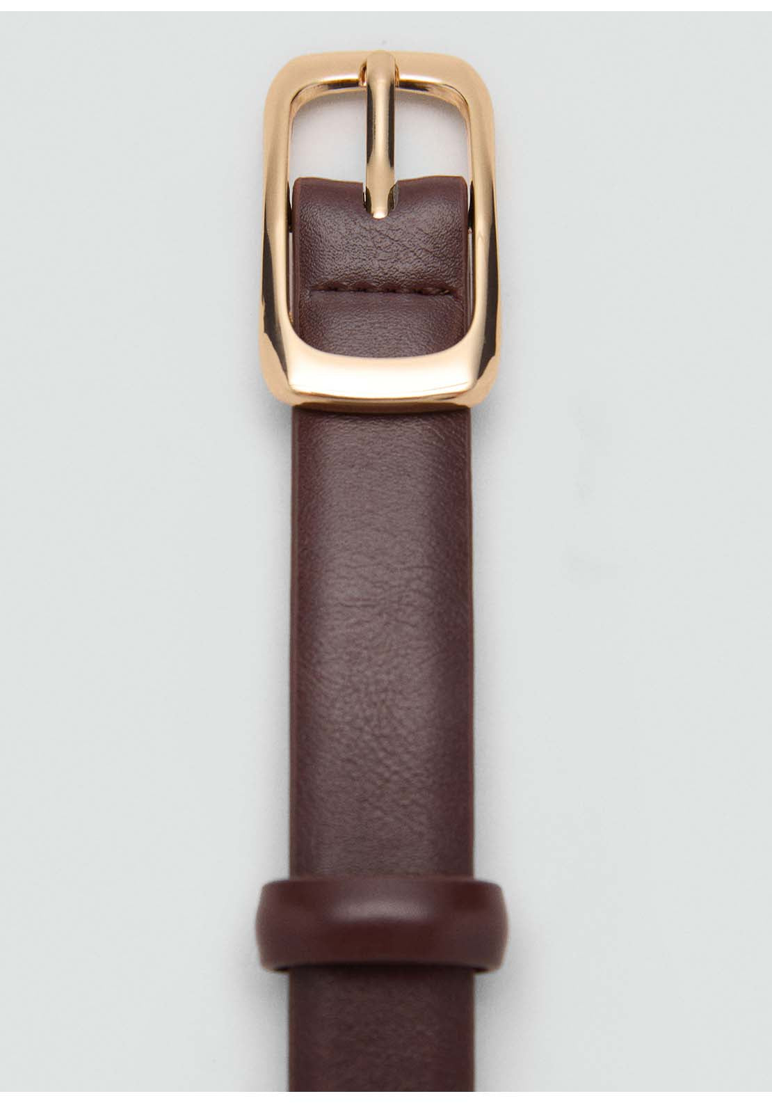Rectangular Buckle Belt - Brown