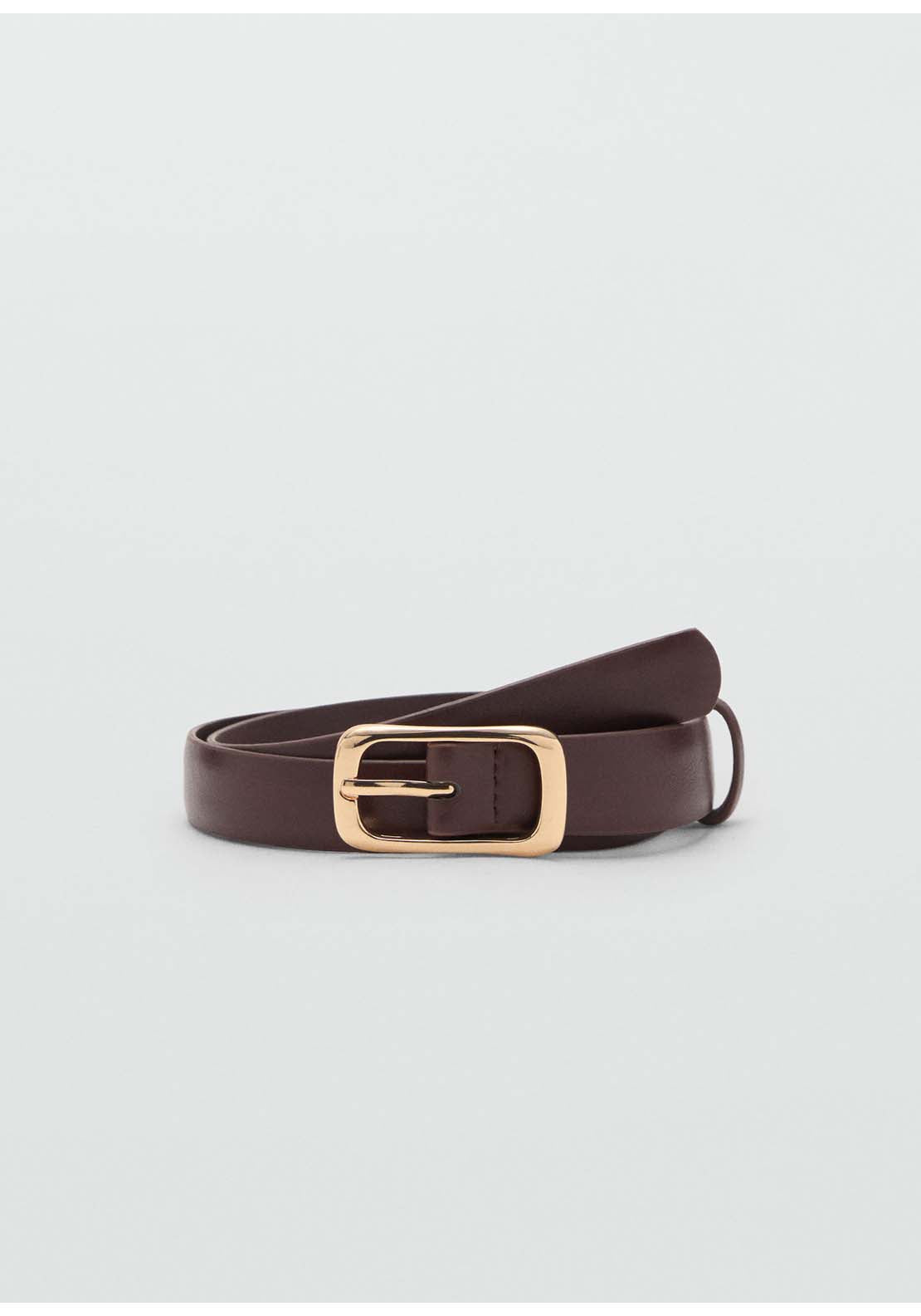 Rectangular Buckle Belt - Brown
