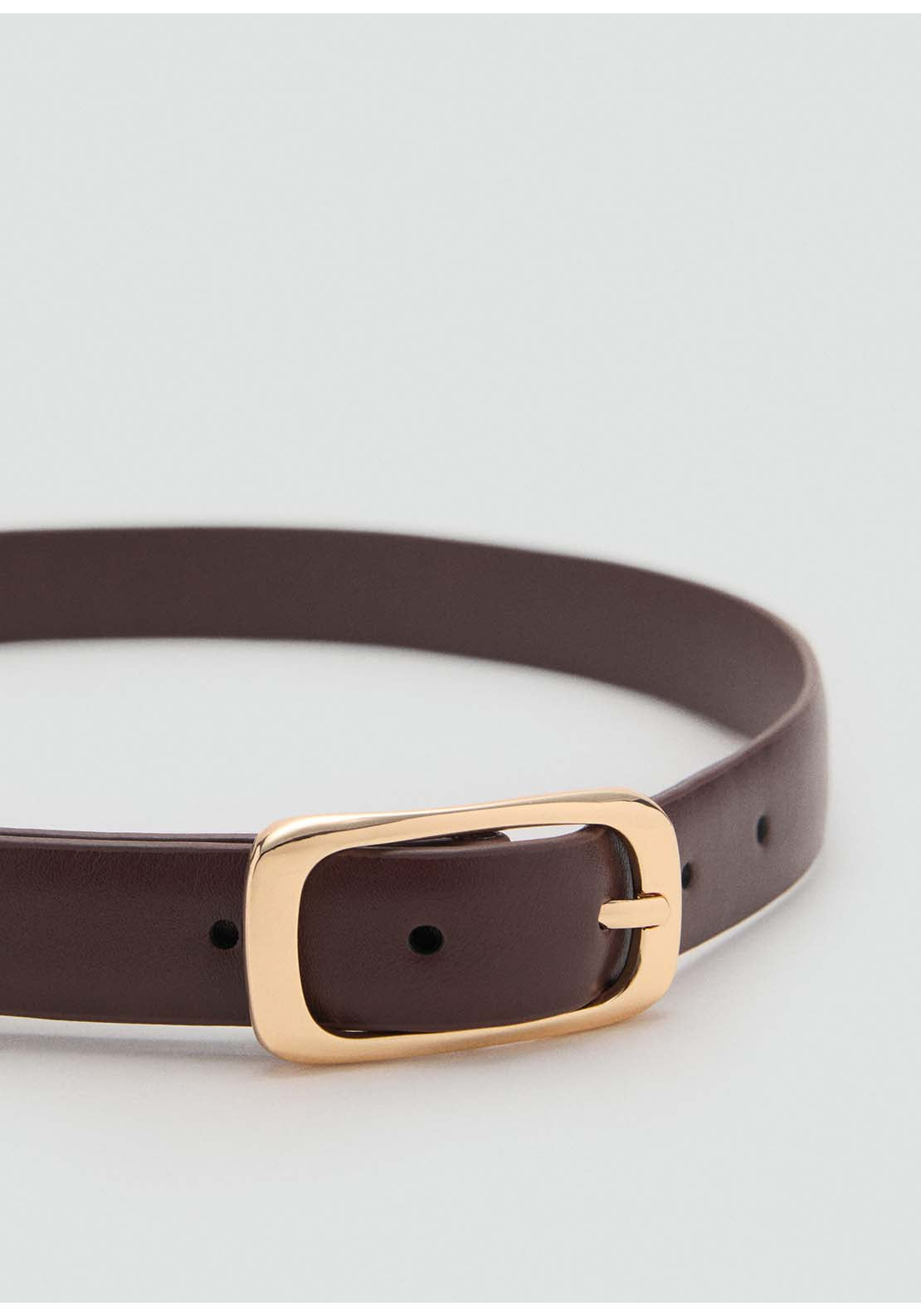 Rectangular Buckle Belt - Brown