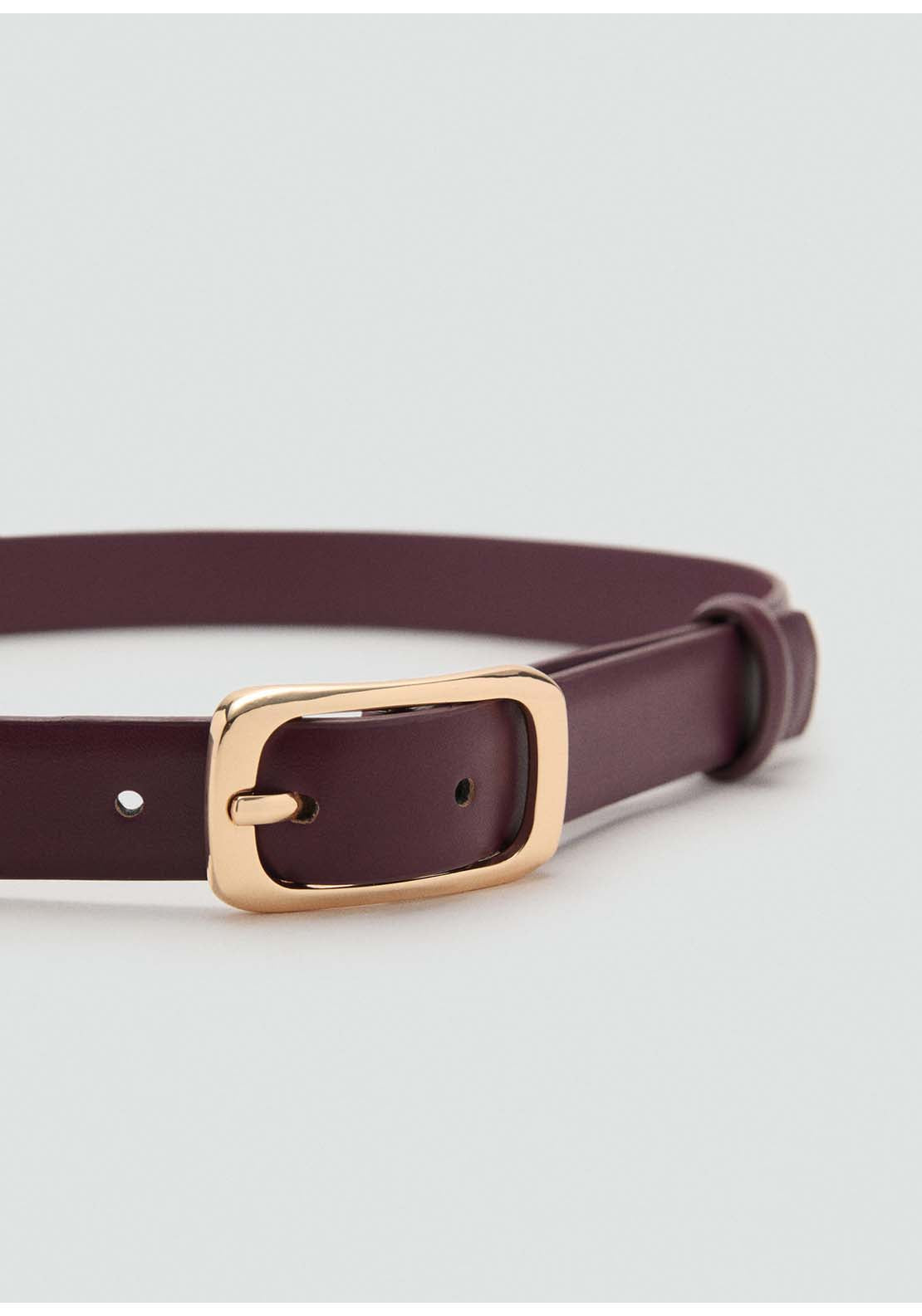 Rectangular Buckle Belt - Red