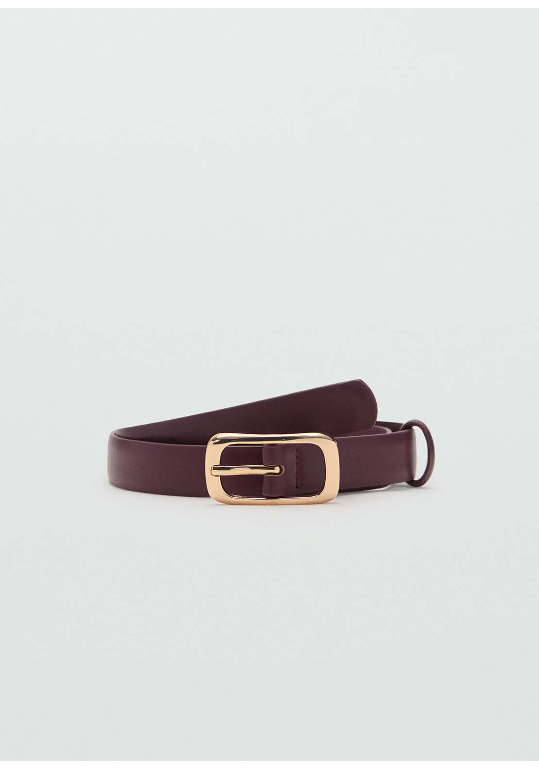 Rectangular Buckle Belt - Red