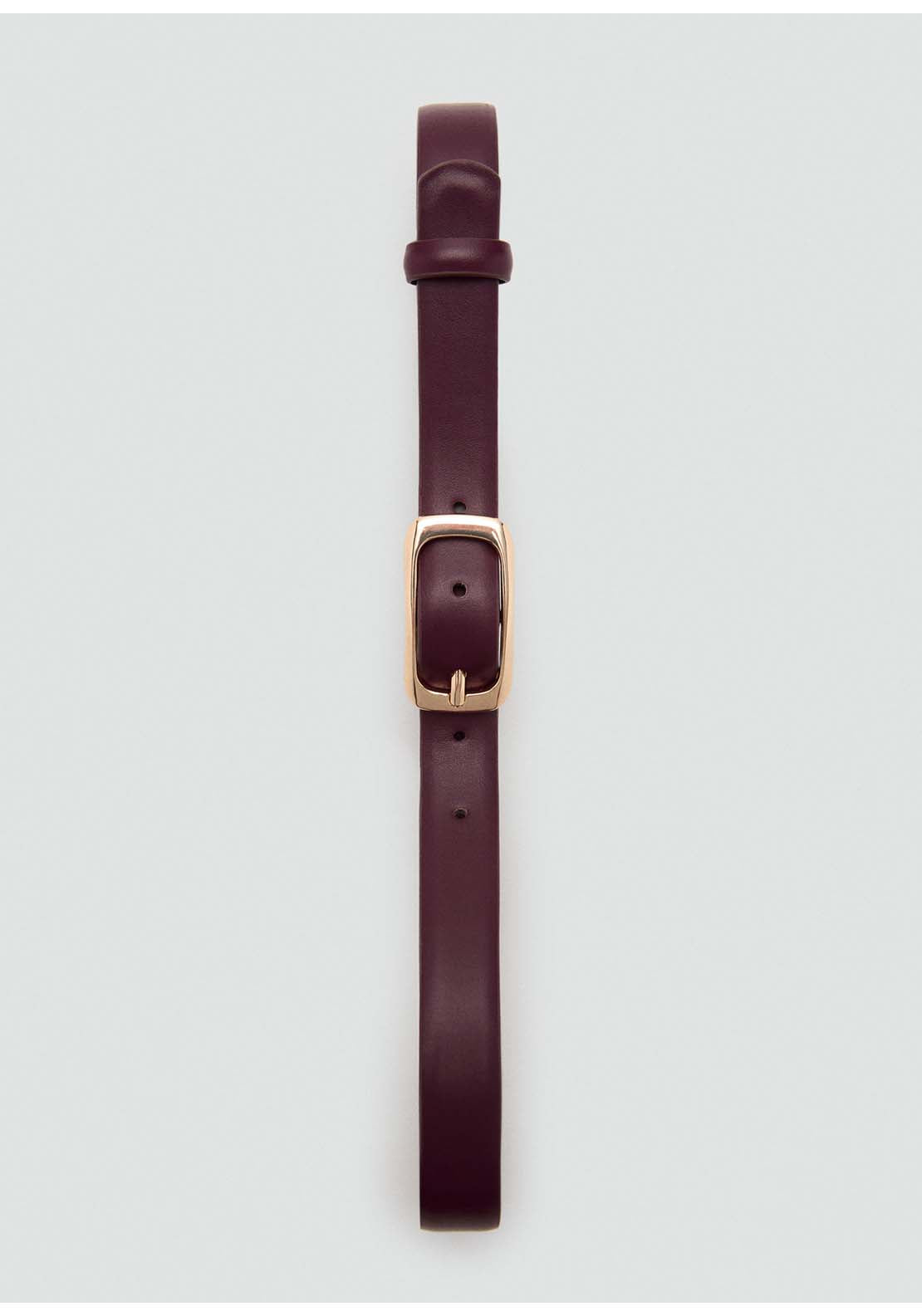 Rectangular Buckle Belt - Red