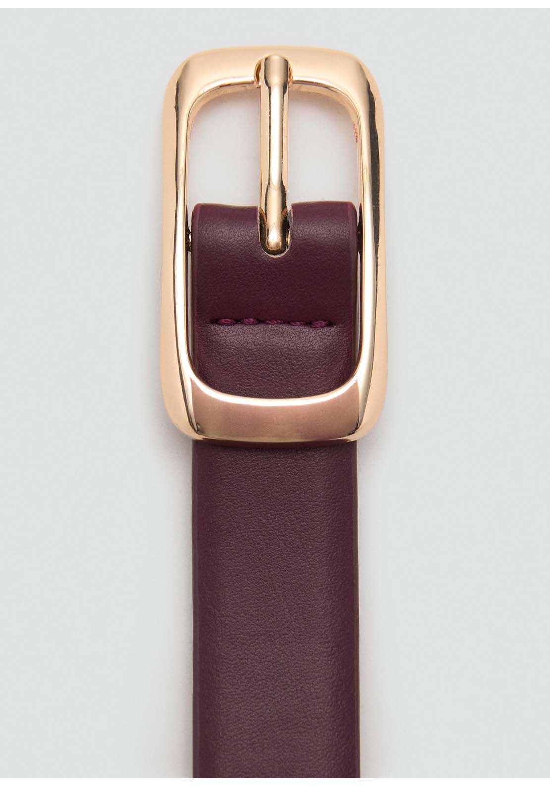 Rectangular Buckle Belt - Red