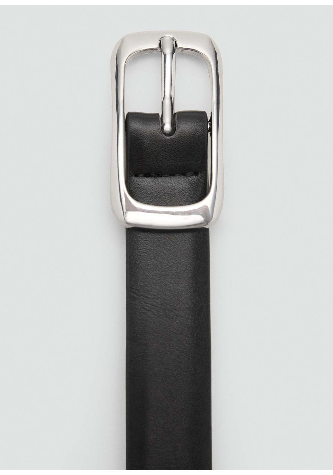 Rectangular Buckle Belt - Black