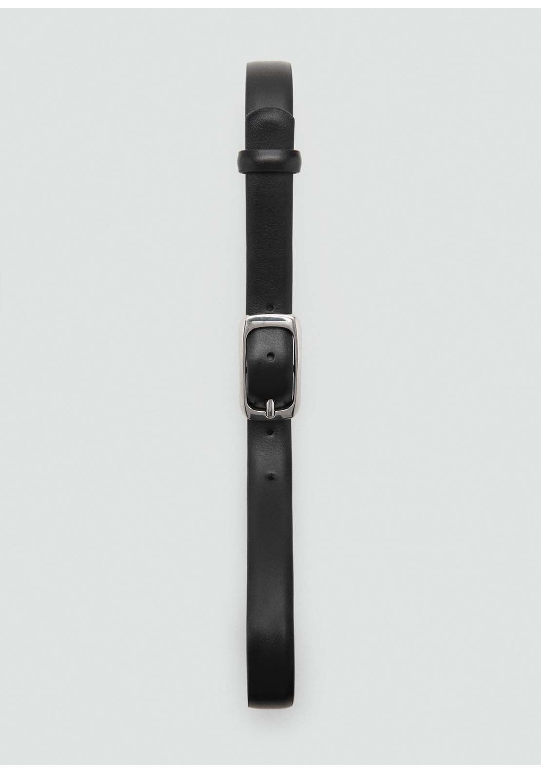 Rectangular Buckle Belt - Black