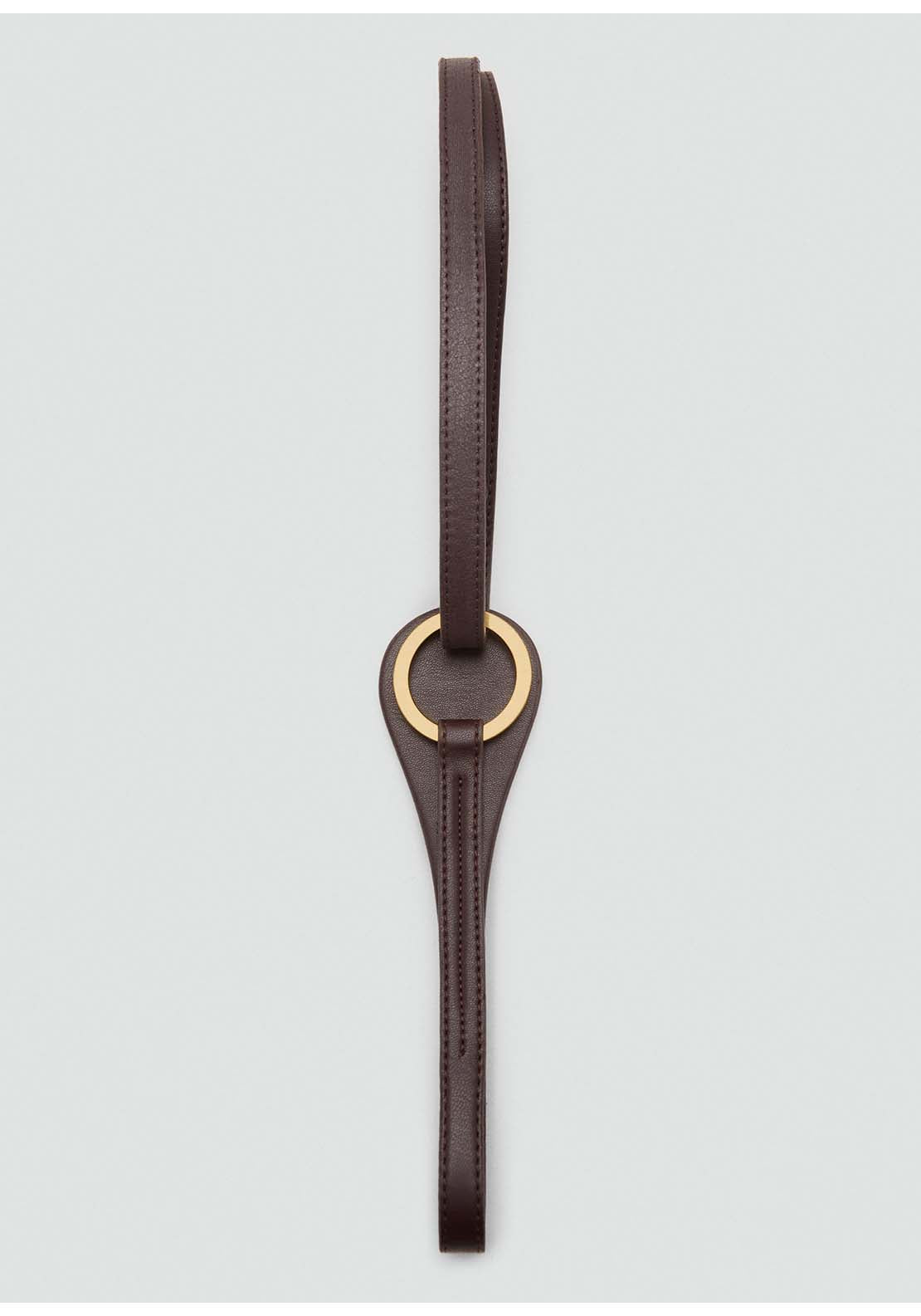 Thin Belt With Maxi Buckle - Brown