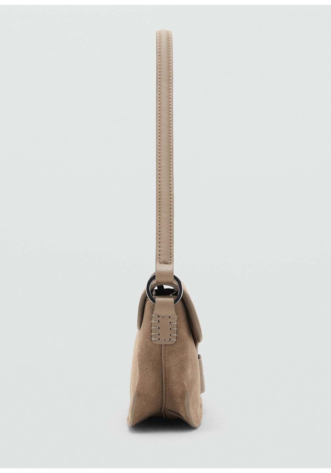 Suede Shoulder Bag - Brown