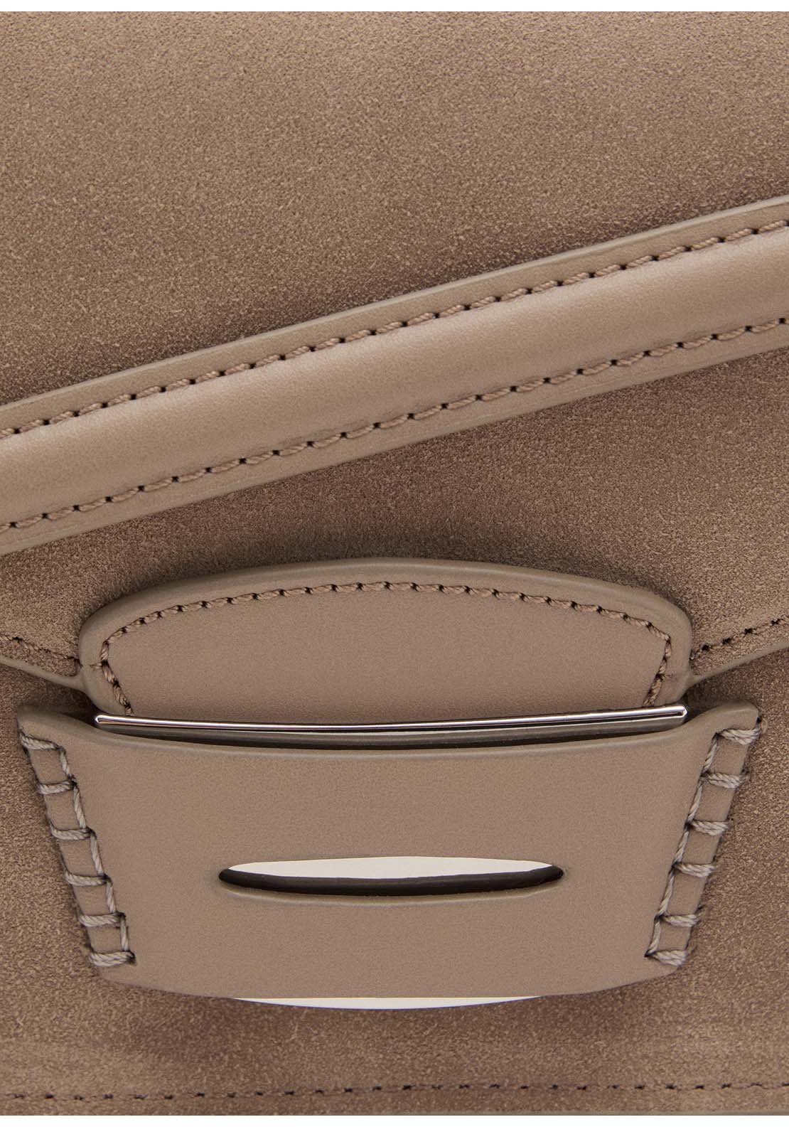 Suede Shoulder Bag - Brown
