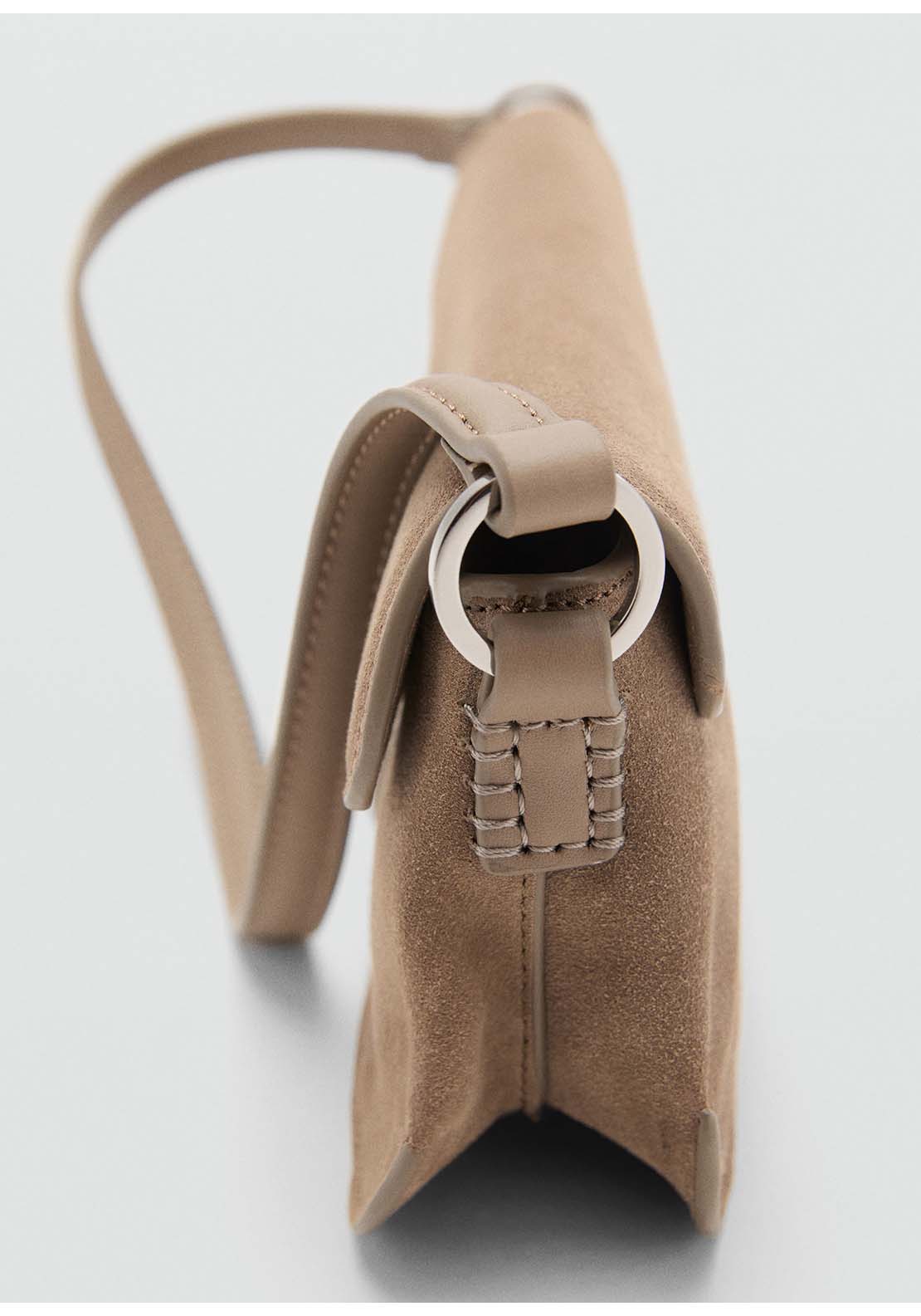Suede Shoulder Bag - Brown