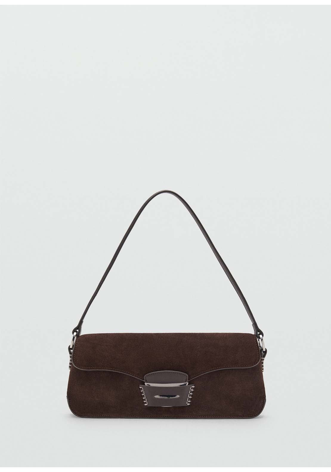 Suede Shoulder Bag - Brown