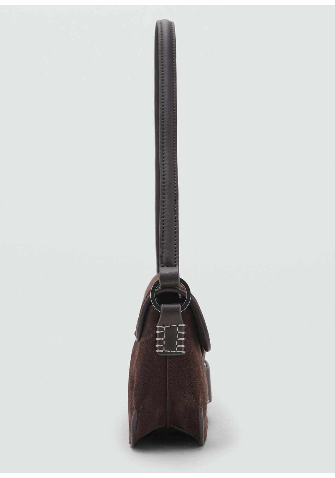 Suede Shoulder Bag - Brown