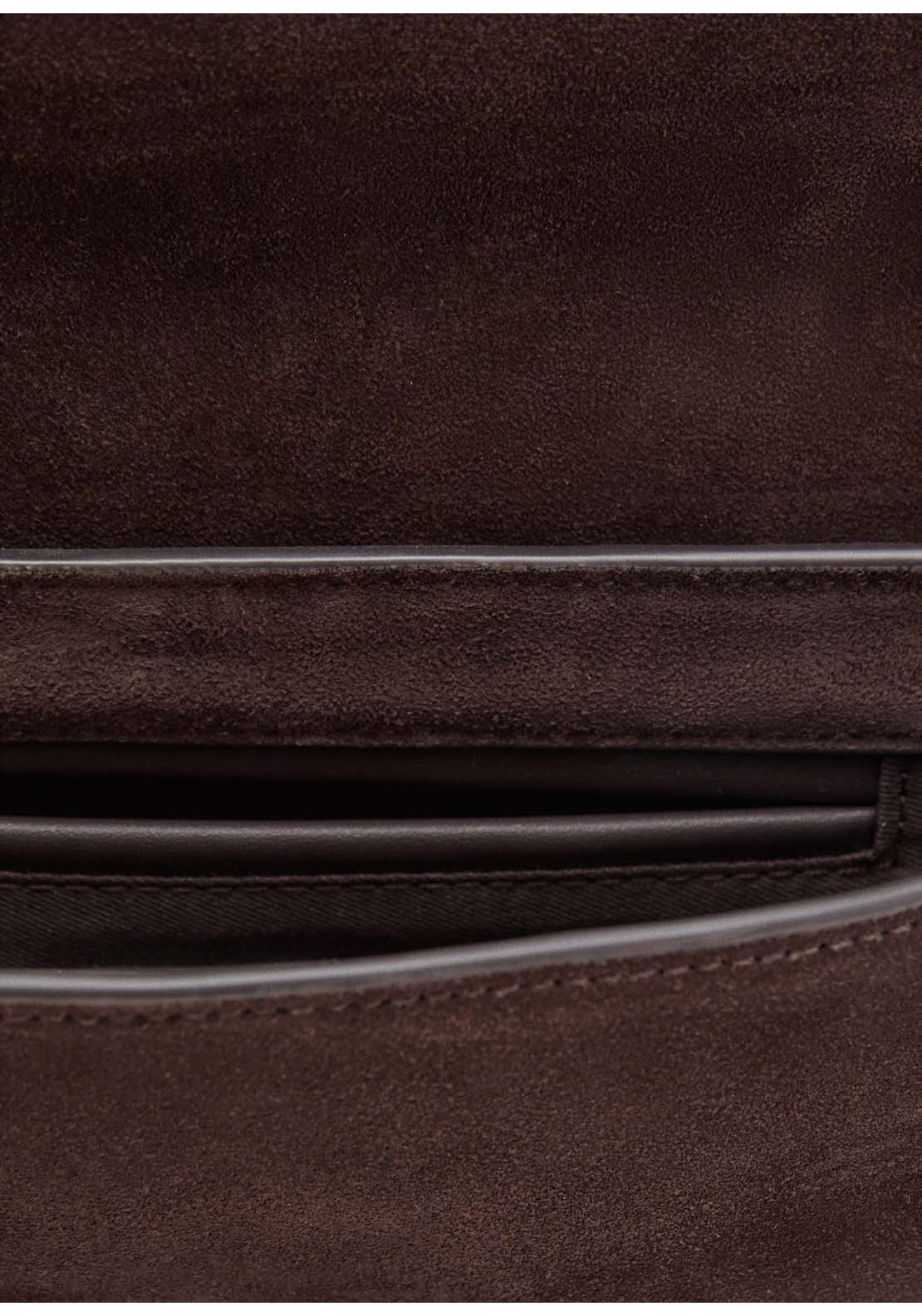 Suede Shoulder Bag - Brown