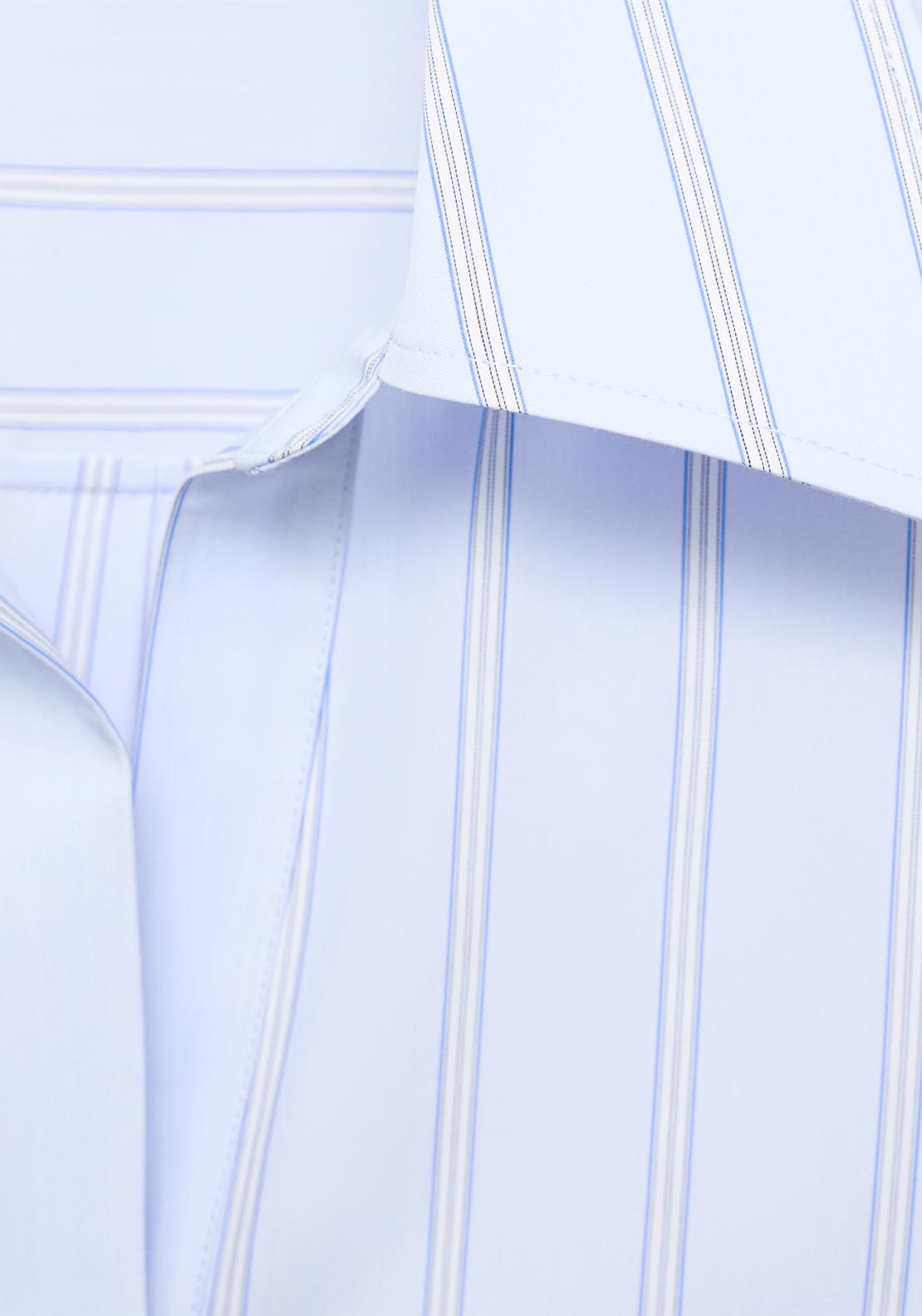 Mango Lapels Striped Shirt - Blue 4 Shaws Department Stores