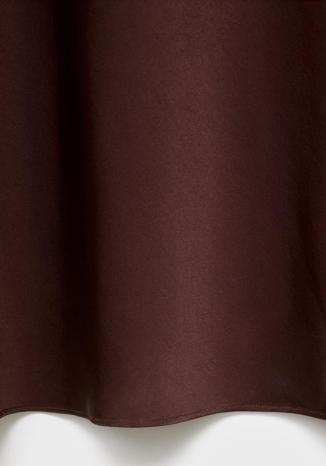 Mango Satin Dress With Low Cut Neckline - Brown 6 Shaws Department Stores