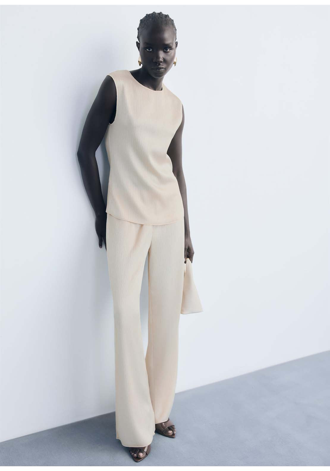 Mango Top Plis - Beige 5 Shaws Department Stores