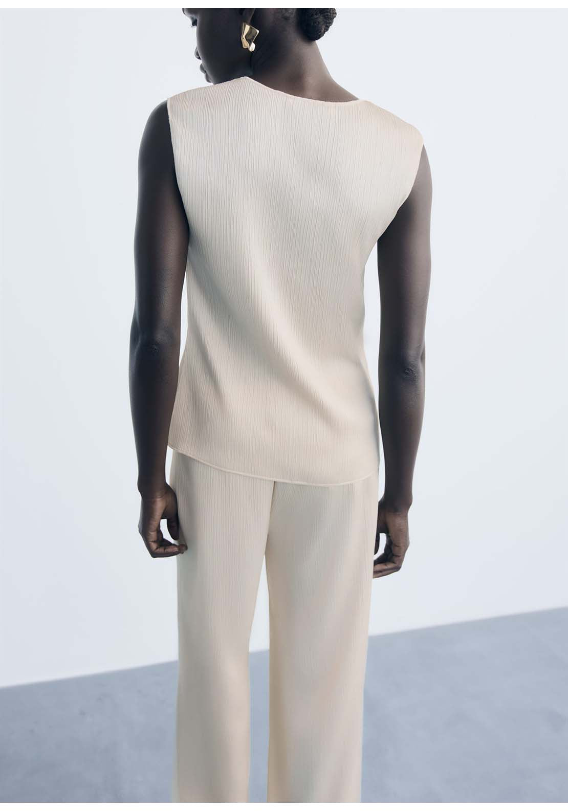 Mango Top Plis - Beige 2 Shaws Department Stores