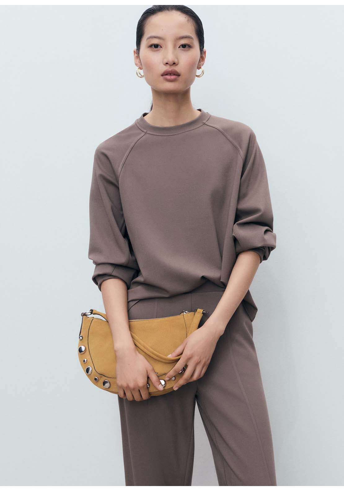 Mango Trousers Florida - Brown 4 Shaws Department Stores