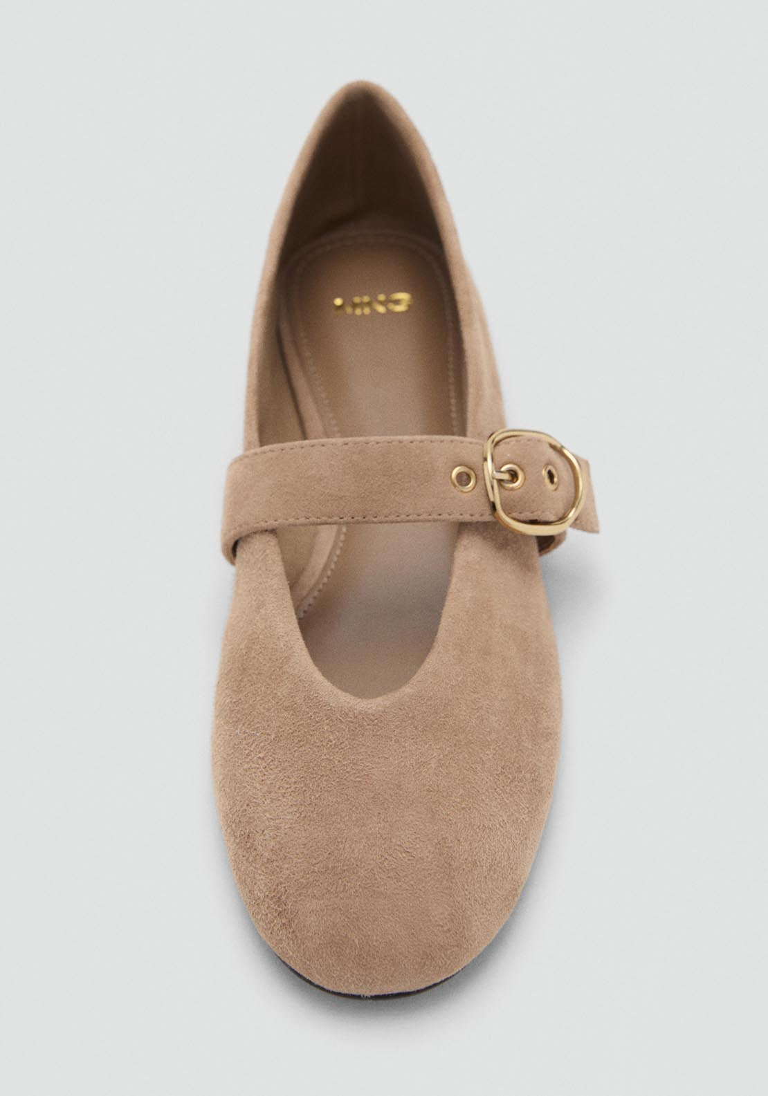 Mango Suede Leather Ballet Flats - Brown 5 Shaws Department Stores