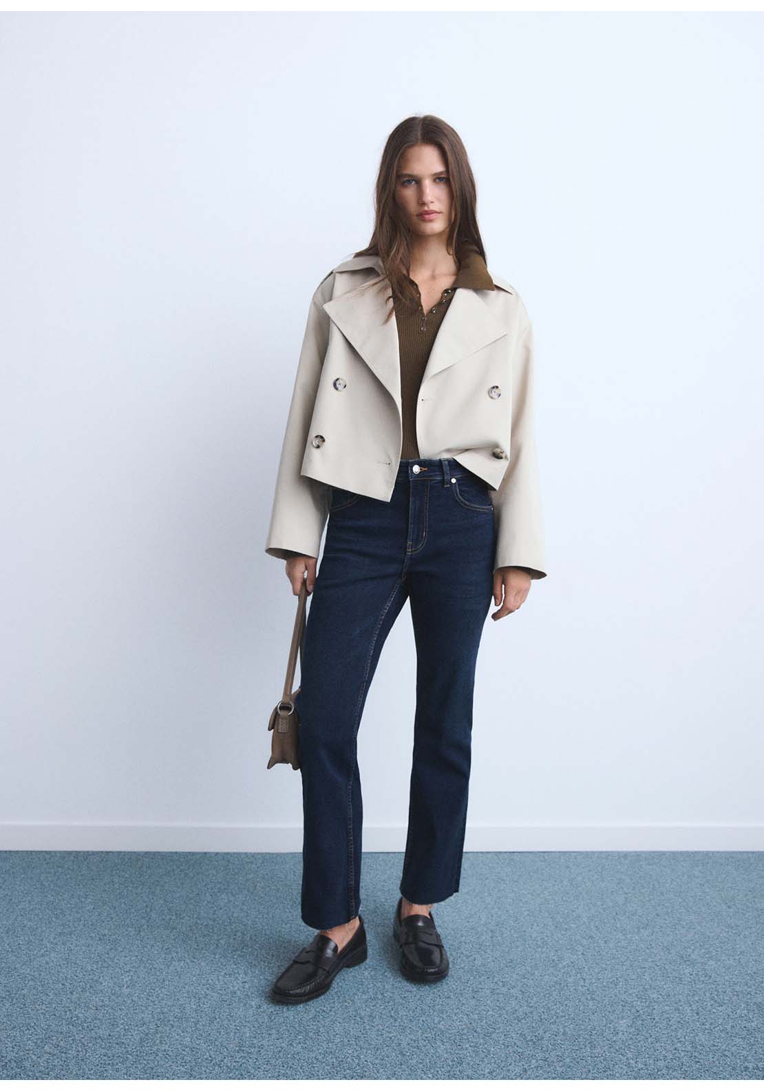 Sienna Flared Cropped Jeans - Blue