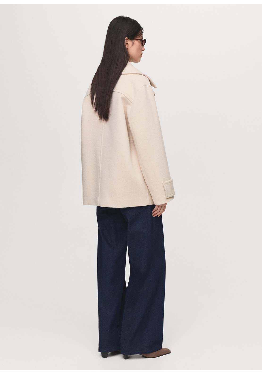 Double Breasted Wool-Blend Coat - Grey