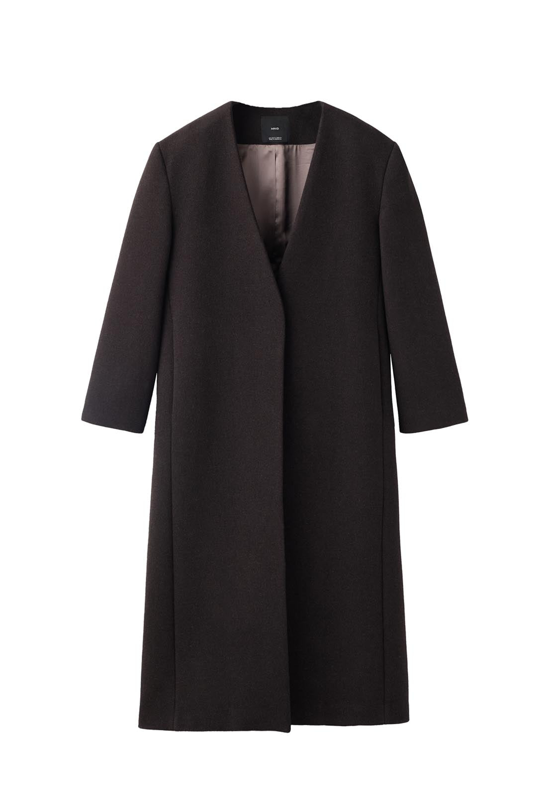 Mango Wool Overcoat - Brown 6 Shaws Department Stores