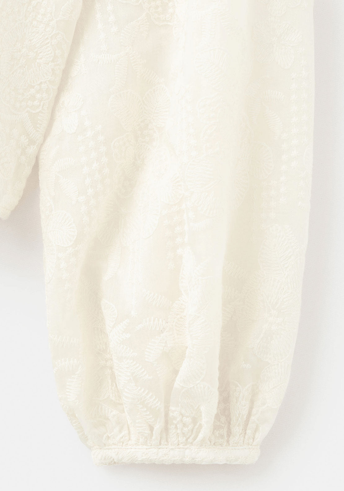 Embroidered Lyocell Blouse - Cream