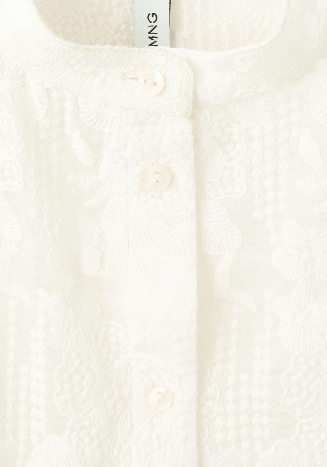 Embroidered Lyocell Blouse - Cream