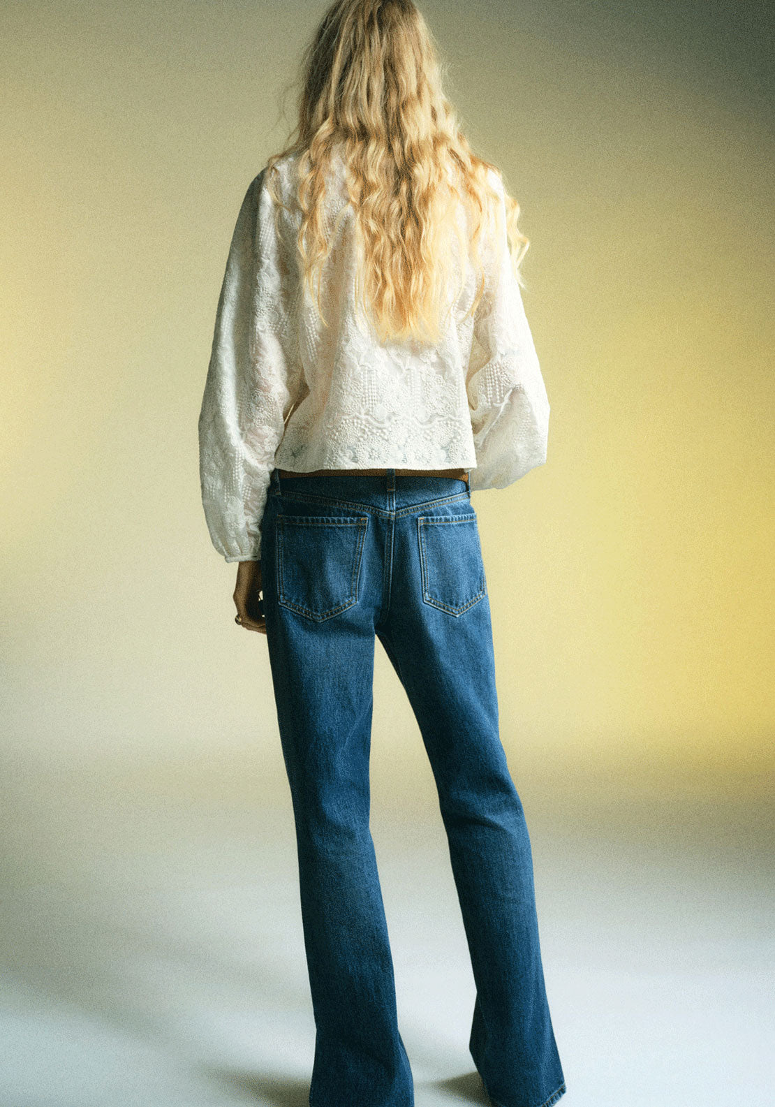 Embroidered Lyocell Blouse - Cream
