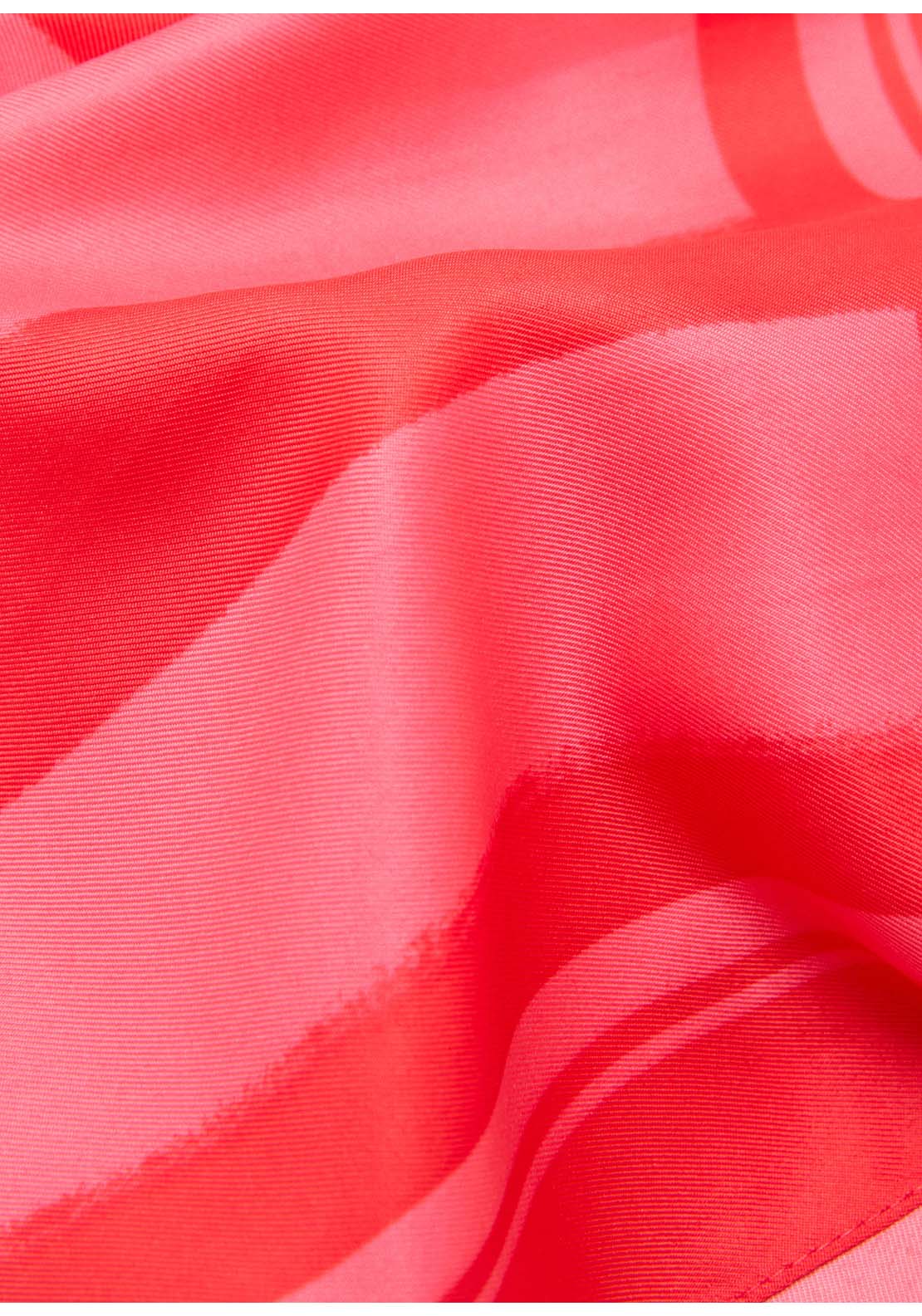 Striped Printed Scarf - Red