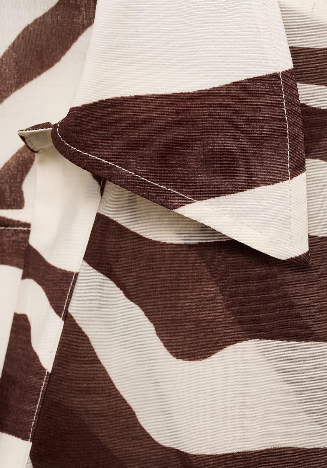 Mango Flowy Zebra Printed Shirt - Light Beige 5 Shaws Department Stores