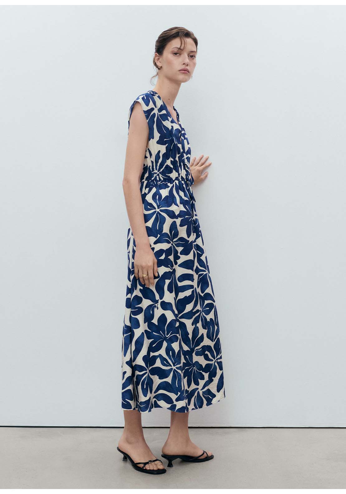 Long Printed Dress - Blue