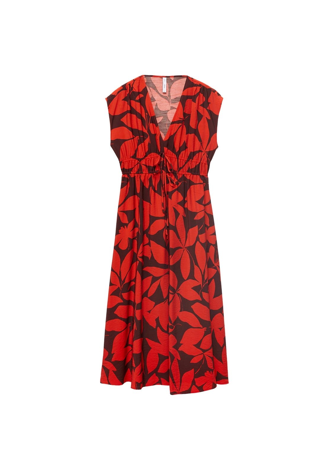 Mango Long Printed Dress - Red 7 Shaws Department Stores