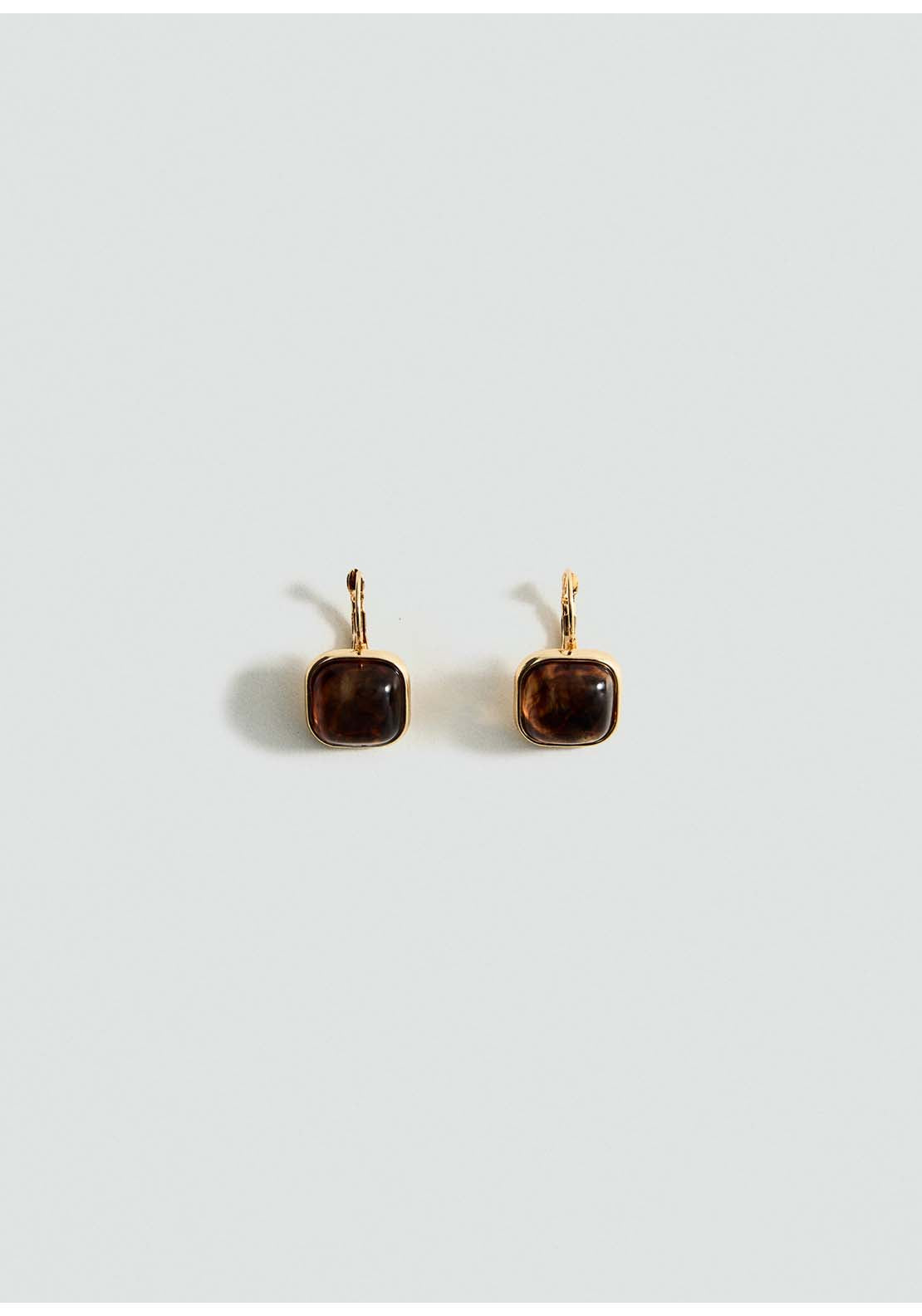 Square Resin Earrings - Gold