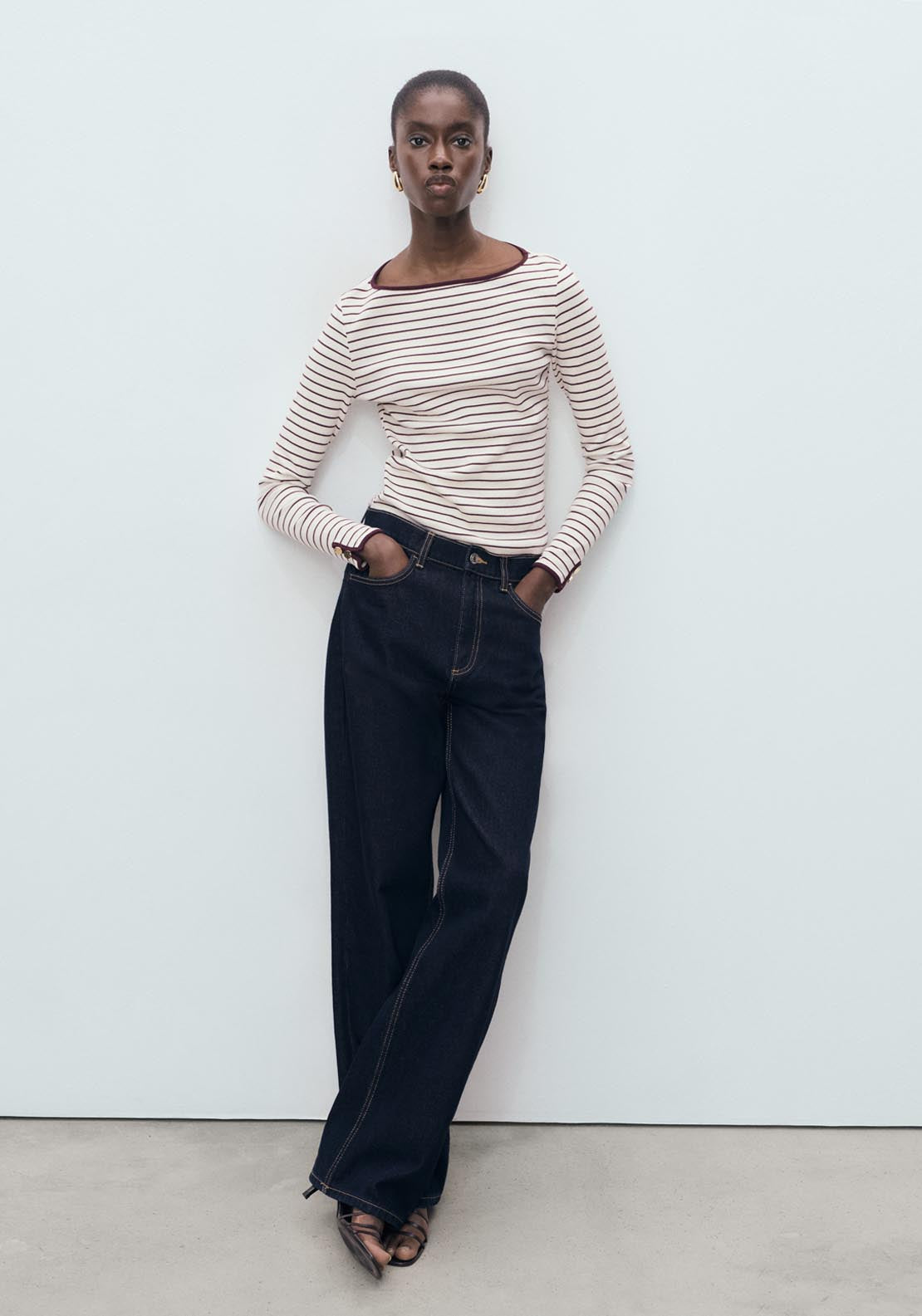 Mango Cotton T-Shirt With Buttoned Cuffs - Red 4 Shaws Department Stores