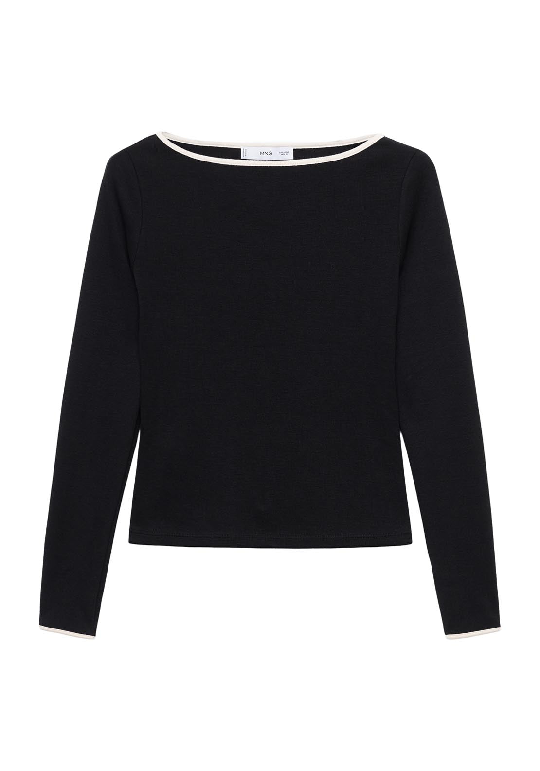 Mango Cotton T-Shirt With Buttoned Cuffs - Black 7 Shaws Department Stores
