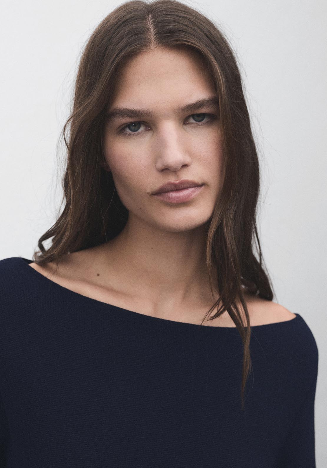 Mango Fine Knit Boat Neck Sweater - Blue 3 Shaws Department Stores