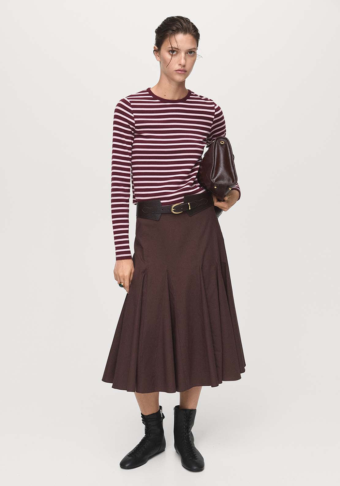 Long Sleeved Striped T-Shirt - Pink