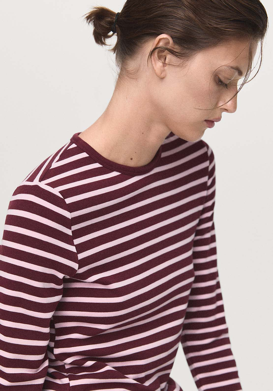 Long Sleeved Striped T-Shirt - Pink