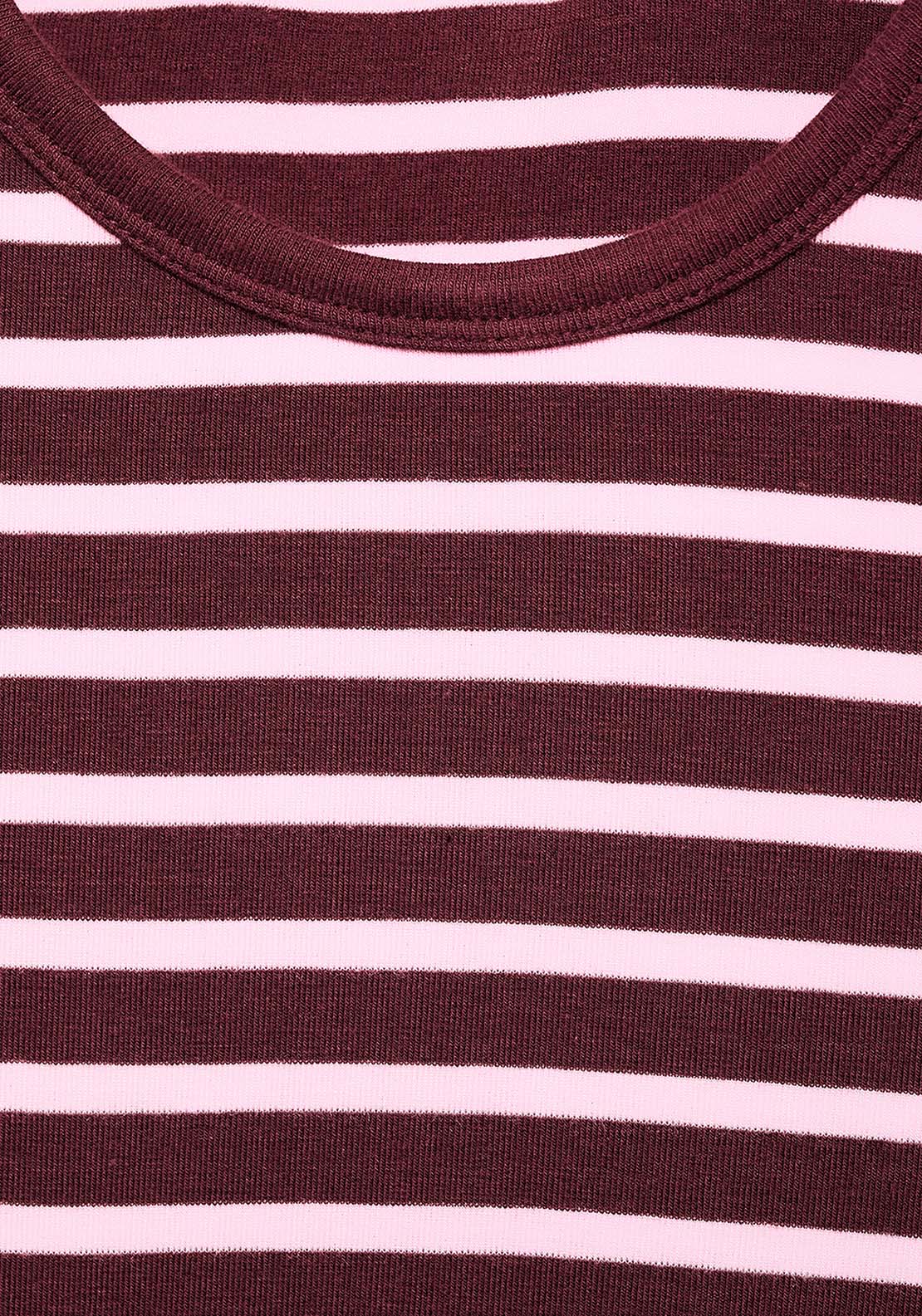 Long Sleeved Striped T-Shirt - Pink