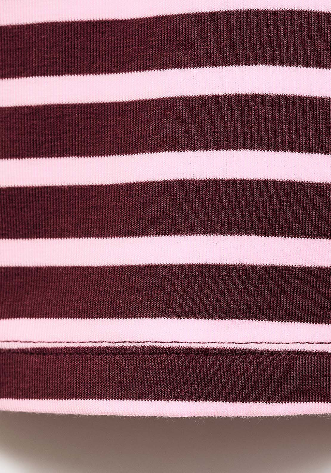 Long Sleeved Striped T-Shirt - Pink