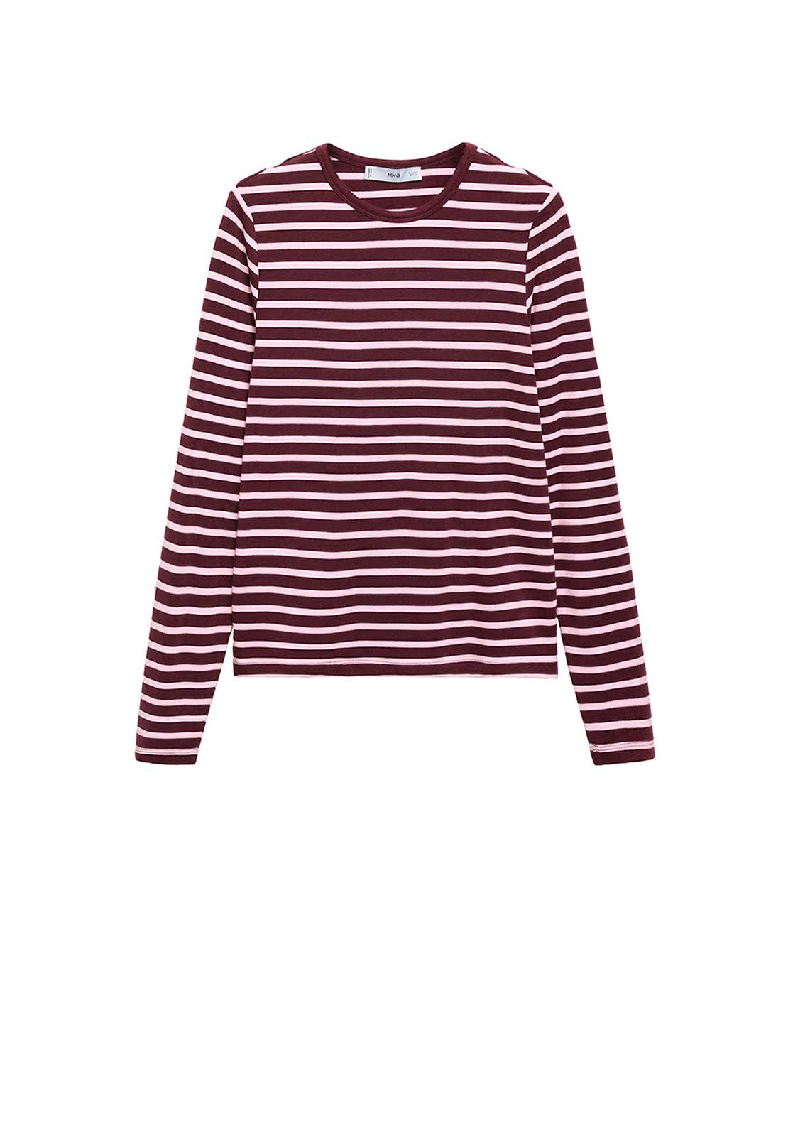 Long Sleeved Striped T-Shirt - Pink