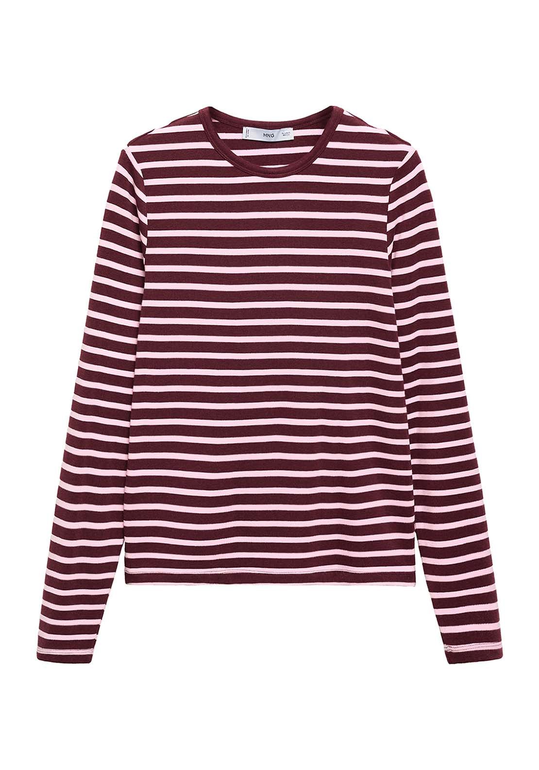 Long Sleeved Striped T-Shirt - Pink