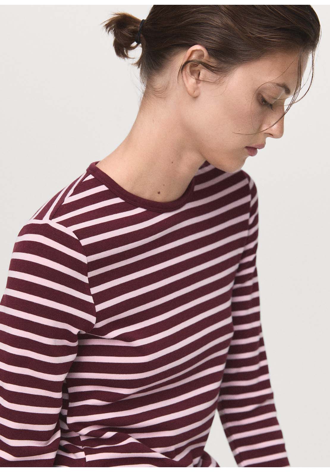 Long Sleeved Striped T-Shirt - Pink