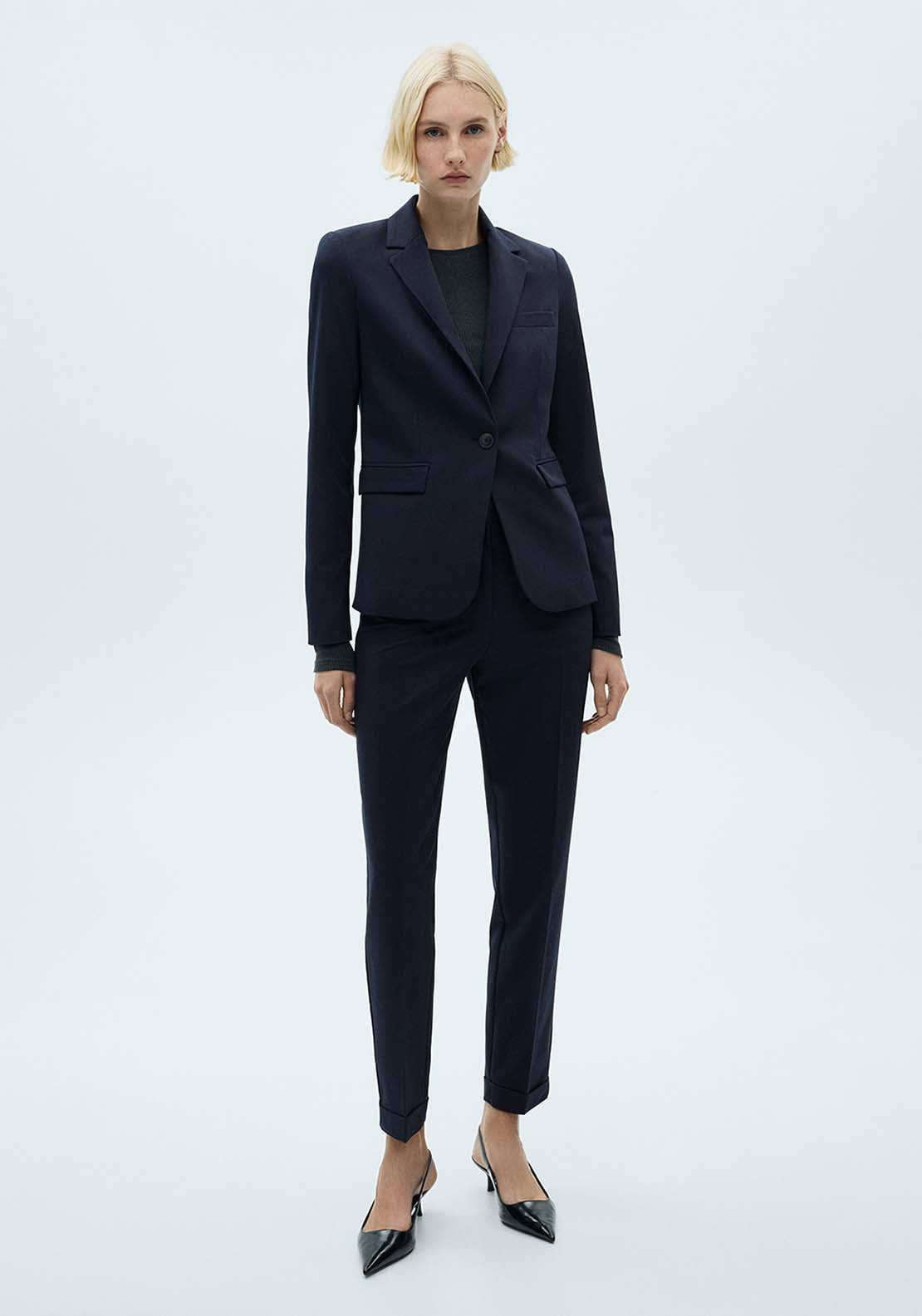 Straight Suit Trousers - Black