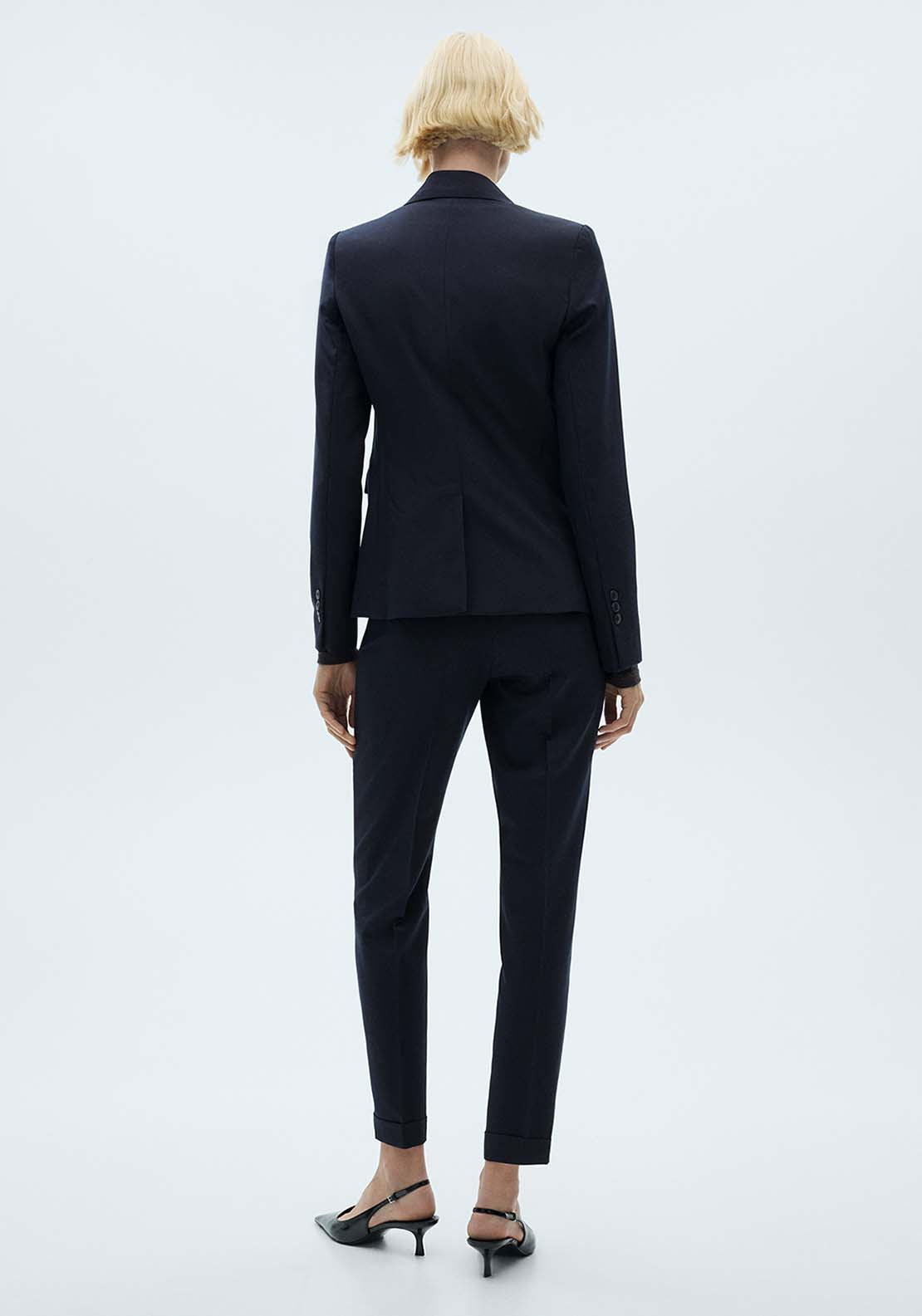 Straight Suit Trousers - Black