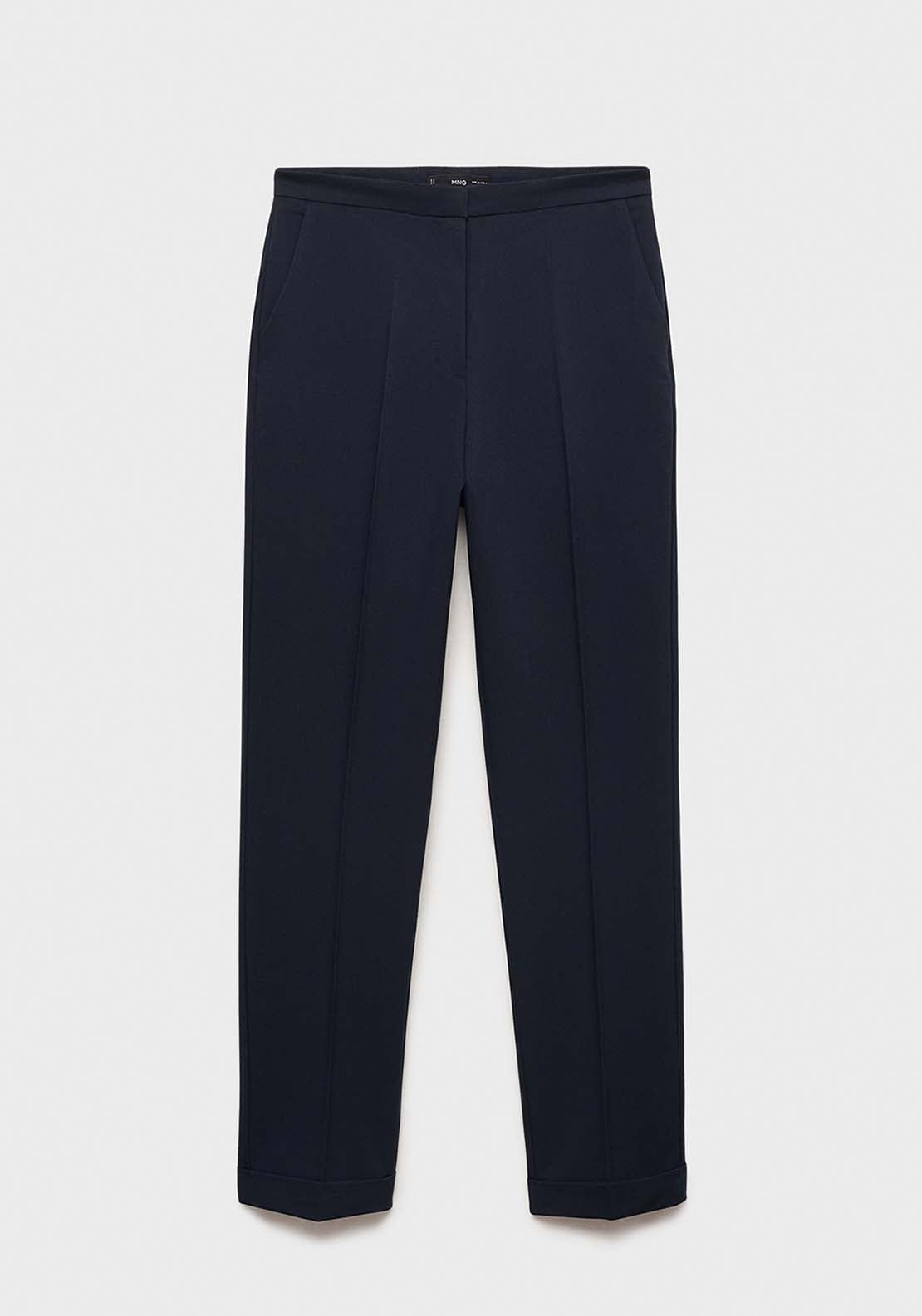 Straight Suit Trousers - Black